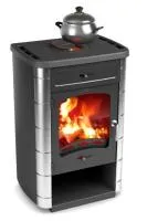 печь-камин отопительно-варочный тмф яуза-1 антрацит нерж. вставки чугунная плита