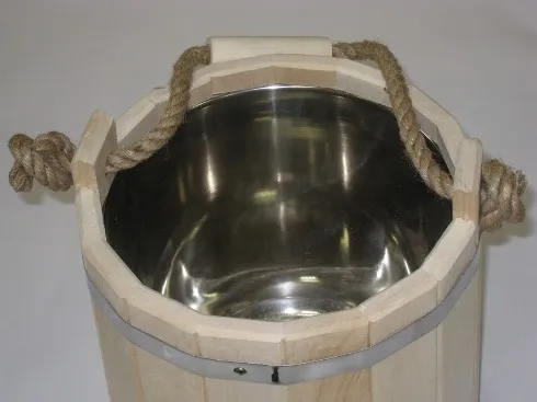 ведро "емеля" 10л, с нержавеющей вставкой, банный эксперт