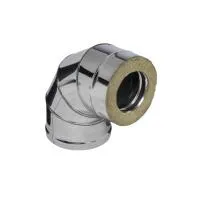 колено феррум утепленное угол 90° нержавеющее (430/0,5мм)/зеркальное ф135/200, по воде