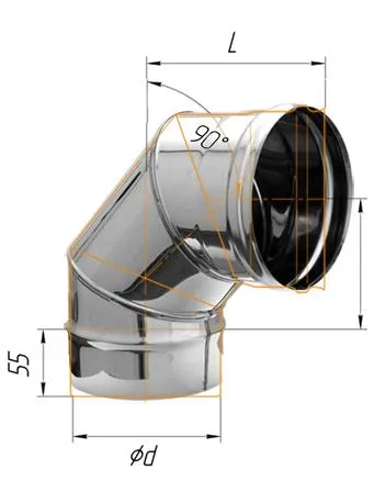 колено феррум угол 90° нержавеющее (430/0,5мм) ф115
