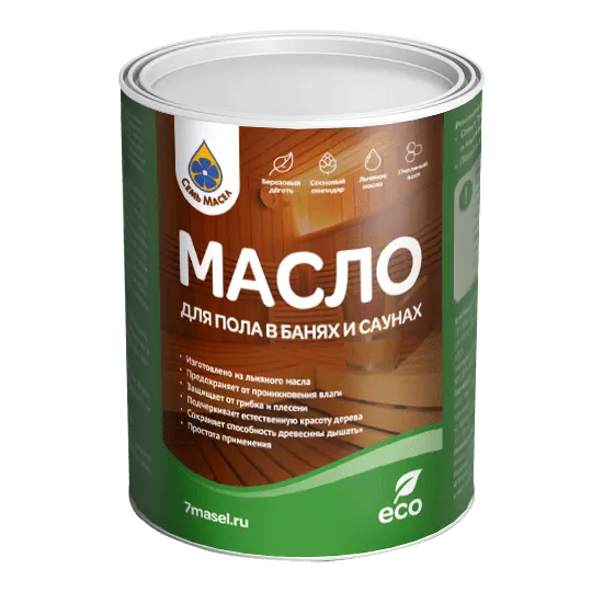 масло для пола в банях и саунах семь масел 0,9 л.