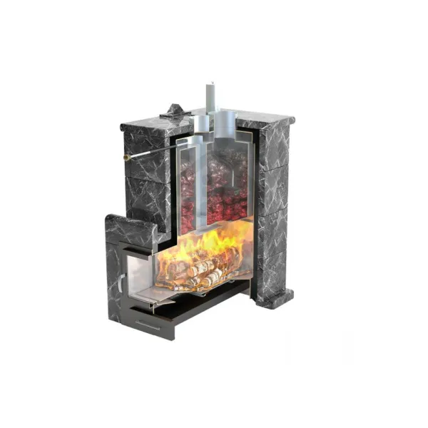 печь для бани изистим анапа premium в четырехстороннем кожухе из талькохлорита закр.верх 
