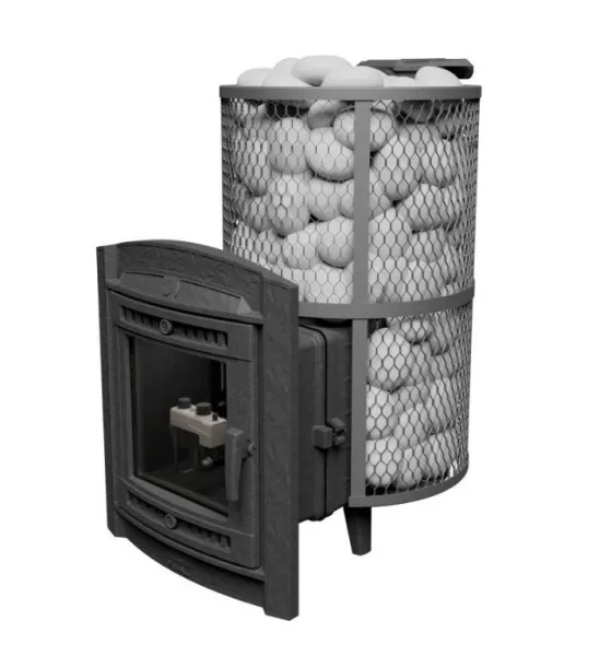 печь для бани прометалл атмосфера l сетка нерж. со стеклом + газовая горелка