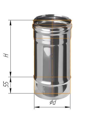 дымоход феррум нержавеющий (430/0,5 мм) ф130 l=0,25м #
